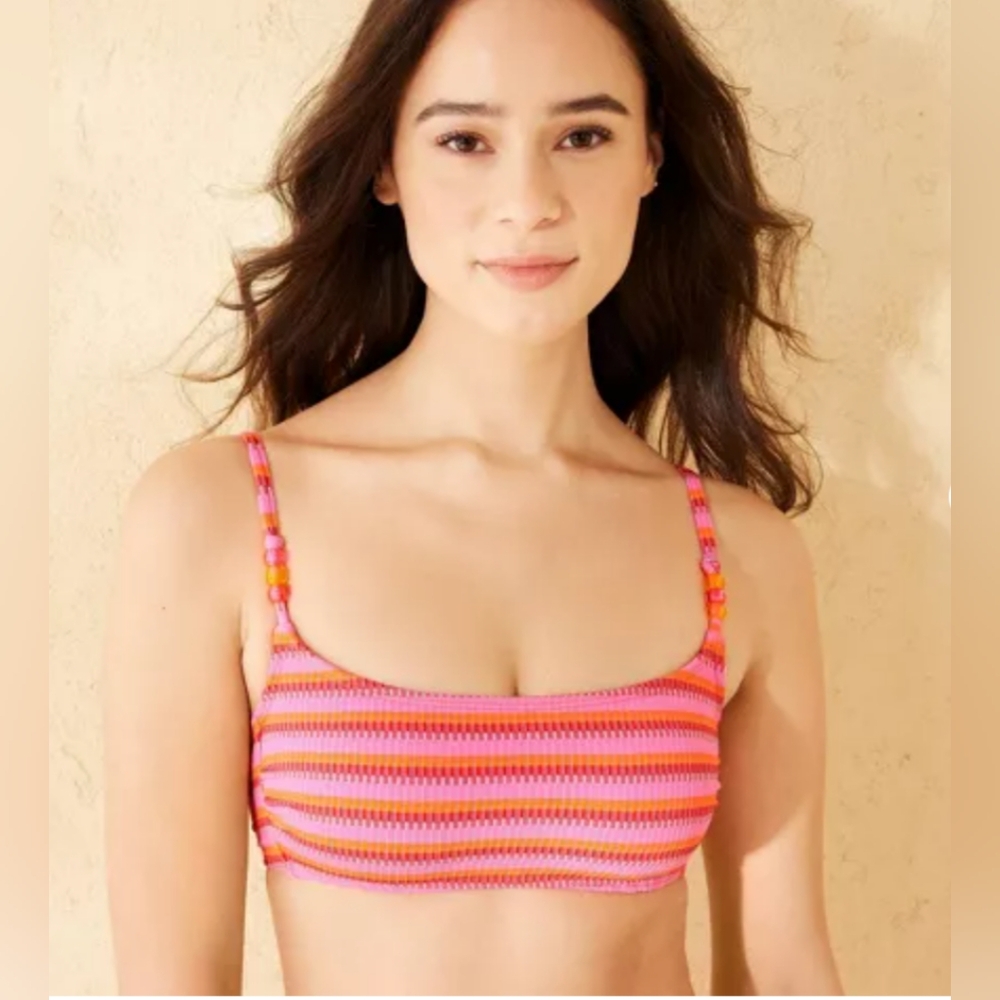 Women's Textured Bralette Bikini Top with Bead Detail Wild Fable XL (16)